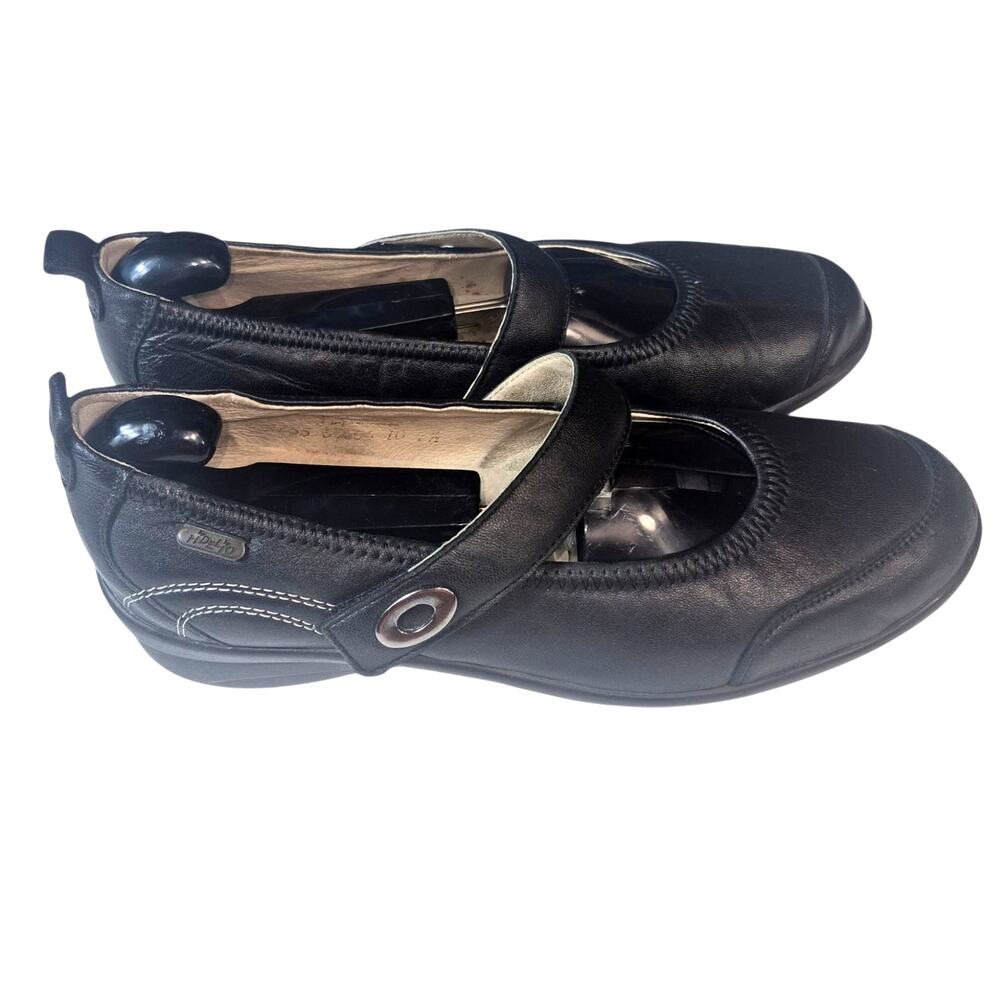 Fidelio Magic-Stretch Black Austrian Leather Ballerina Mary Jane Shoes Europe 10